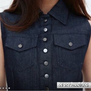 NWT H&M Edition Dark Navy Pant Suit with Sleeveless Denim Vest